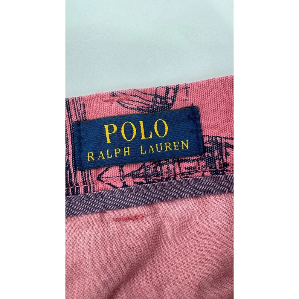 Polo Ralph Lauren Shorts Mens 42 Pink Sailboat Nautical Chino Cotton Summer